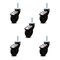 Service Caster 3 Inch Black Hooded Neoprene Rubber 3/8 Inch Threaded Stem Casters SCC, 5PK SCC-TS03S310-NPRB-BK-381615-5 - alternate 1
